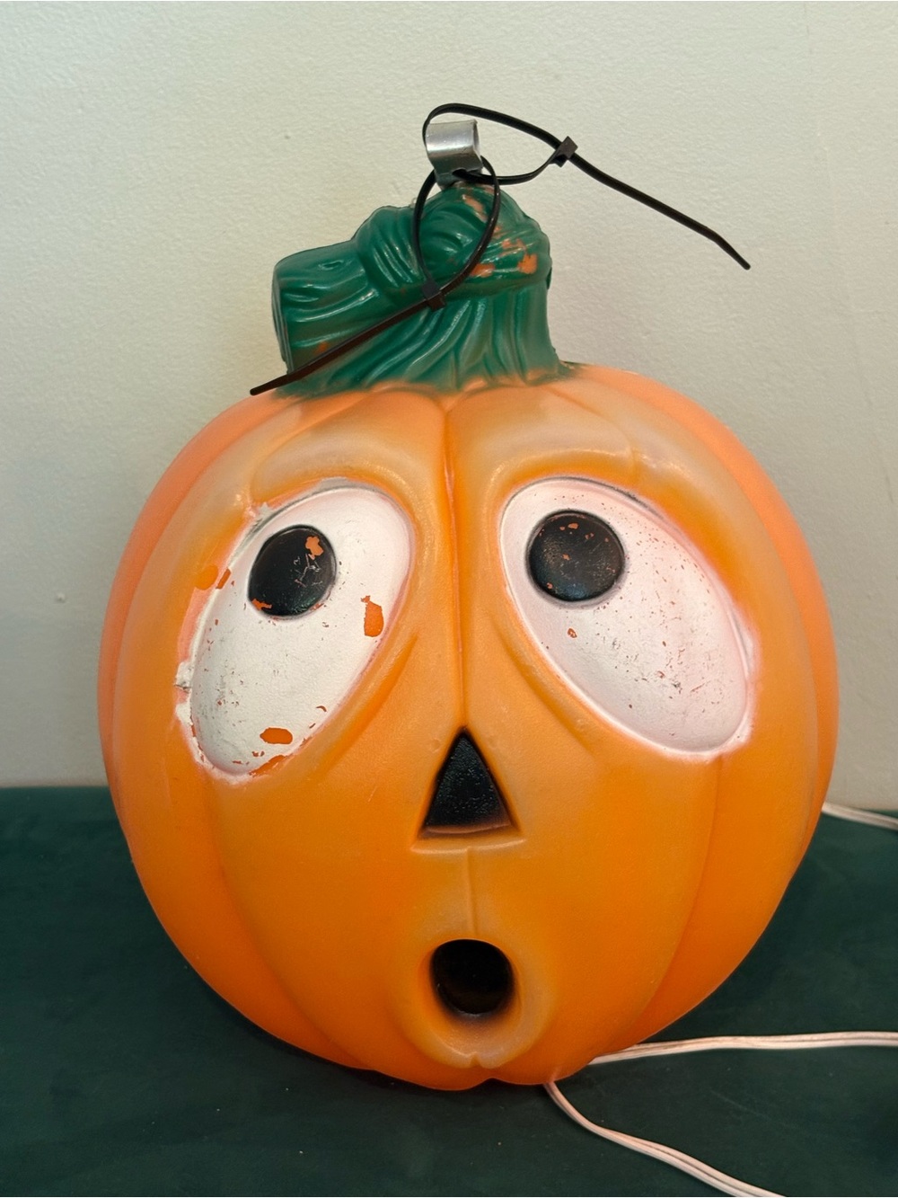 Vintage Two Face Double Sided Pumpkin Jack O Lantern Halloween Blow Mold
